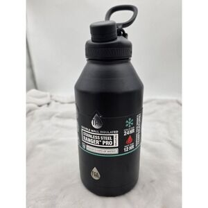Tal Ranger Pro Bottle with Easy Carry Loop 64oz Black Stainless Steel Bottle